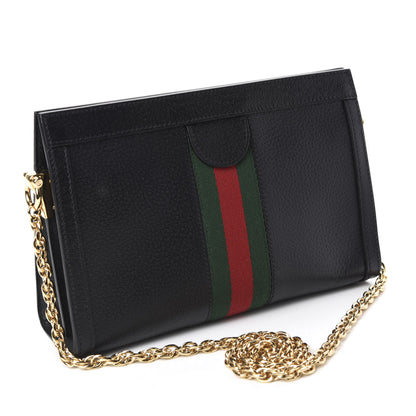 Gucci Calfskin GG Web Small Ophidia Chain Shoulder Bag Black 3 of 10