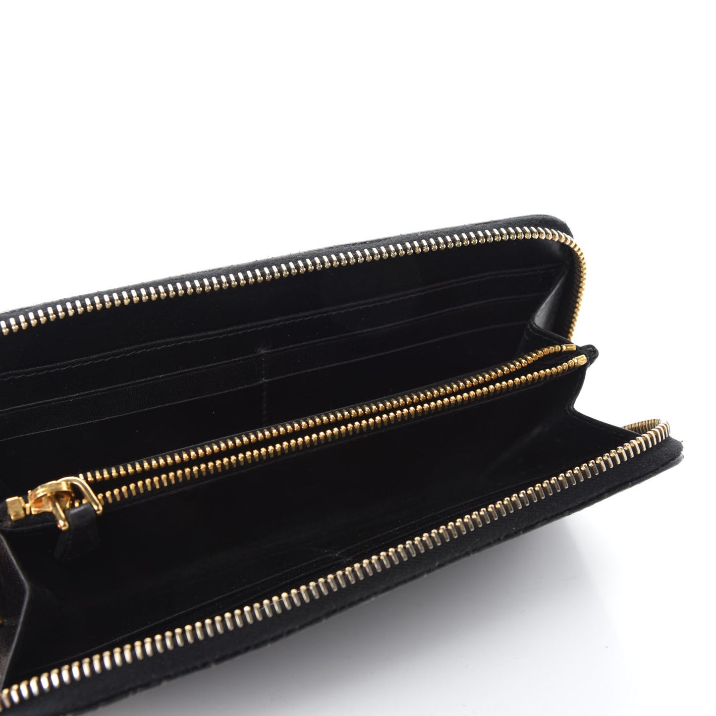 Vernice Crocodile Embossed Calfskin Zip Around Wallet Black