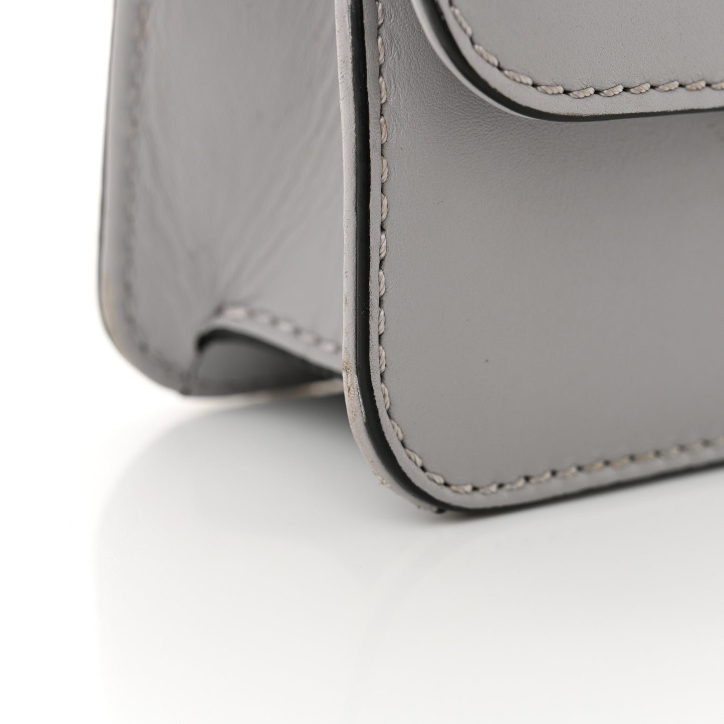 Vitello Mini Glam Lock Rockstud Flap Pastel Grey