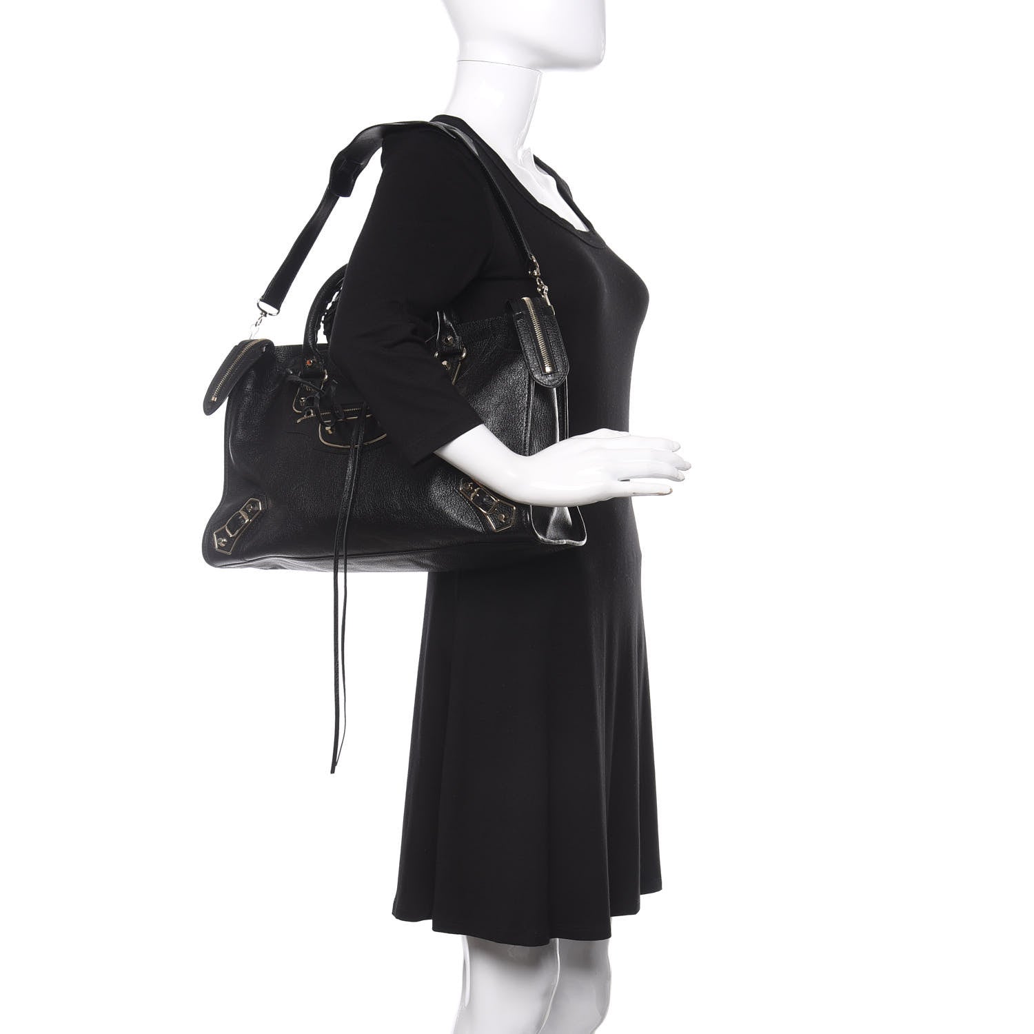 Balenciaga Chevre Gold Metallic Edge Hardware City Black 2 of 13