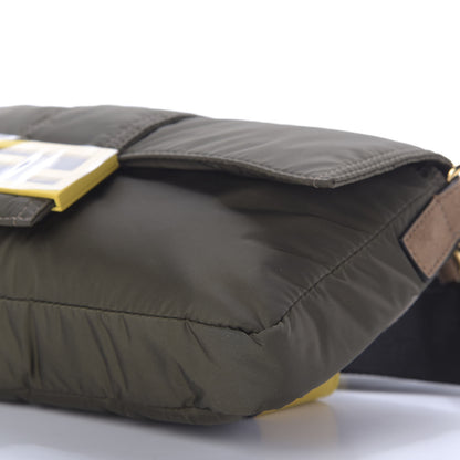 Fendi Nylon Dolmias Vitello Grace FF Puffer Belt Baguette Bag Military Brown Tortora 10 of 10