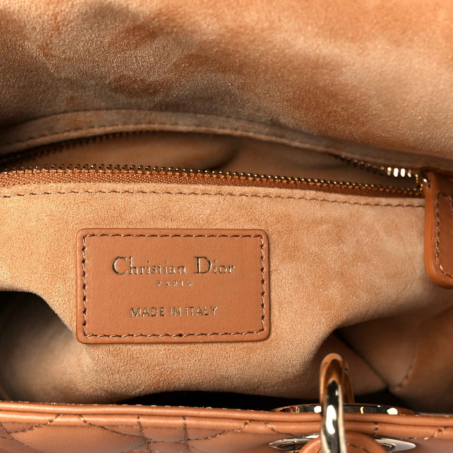 Christian Dior Lambskin Cannage Medium Lady Dior Amber 1778212