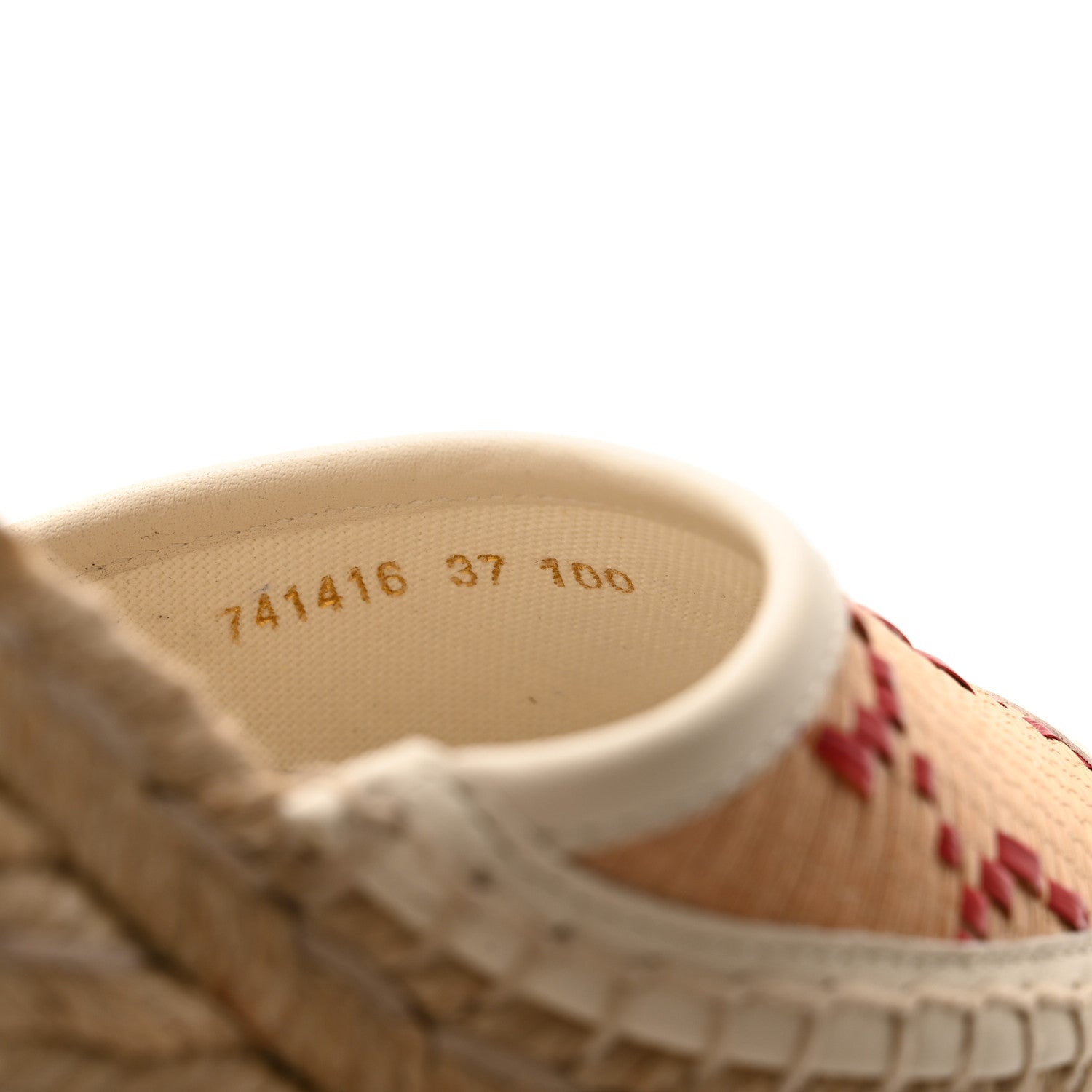 Gucci GG Raffia Monogram Ankle Wrap Platform Espadrille Wedge Sandals 37 Beige 8 of 9