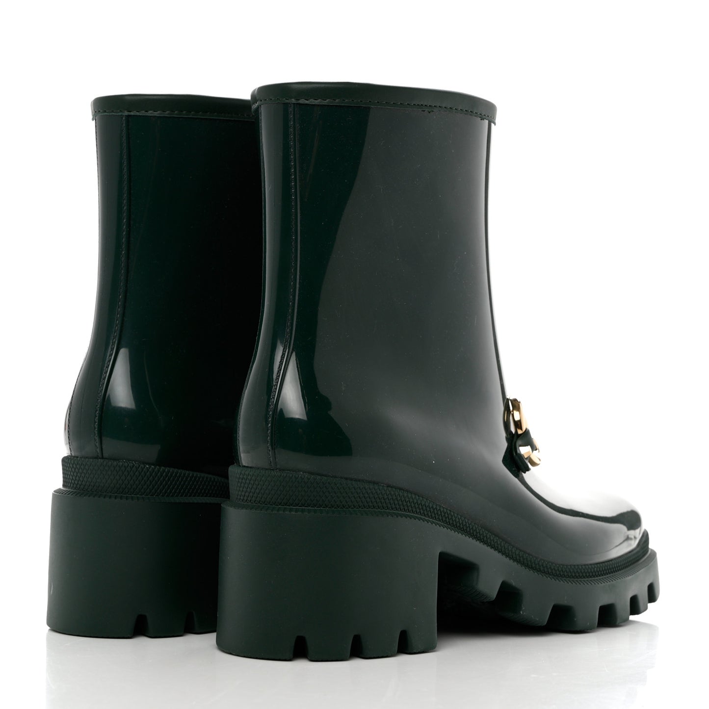 Rubber Womens Horsebit Ankle Boots 37 Vintage Green