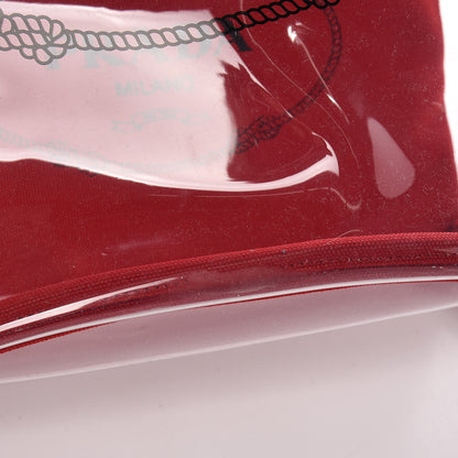 Prada Plexiglass Calfskin Small Shopper Tote Rosso 11 of 11