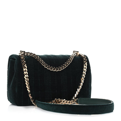Burberry Velvet Quilted Small Lola Bag Dark Green 3 of 13