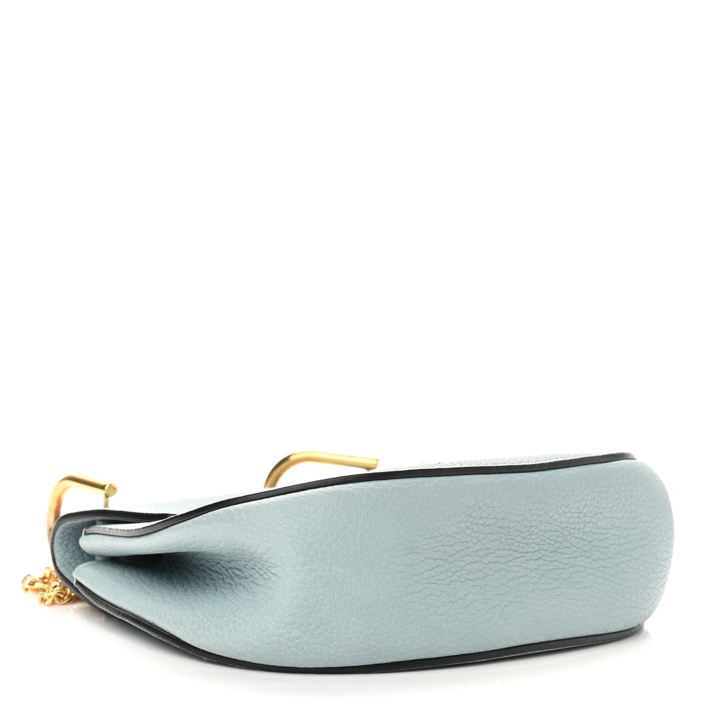 Grained Lambskin Mini Drew Shoulder Bag Cloudy Blue