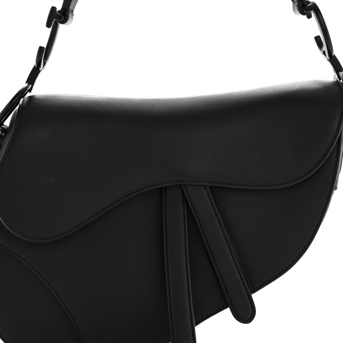 Ultra Matte Calfskin Saddle Bag Black