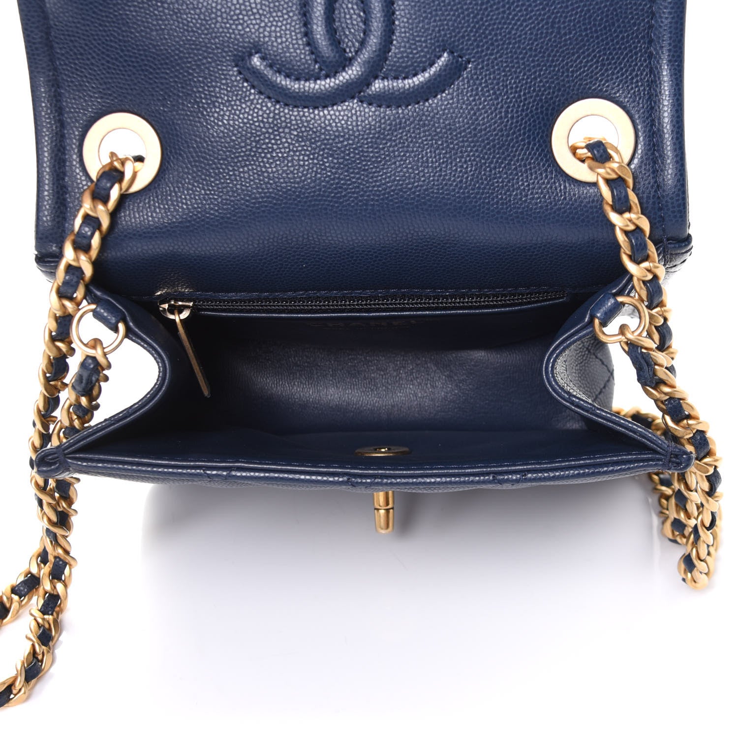 Chanel Caviar Quilted Mini Sweet Classic Flap Navy Blue 4 of 5