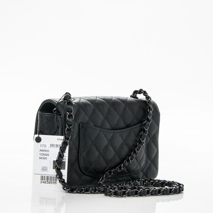 Chanel Crumpled Calfskin Quilted Mini Rectangular Flap So Black 3 of 8