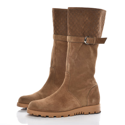Gucci Suede Microguccissima Knee Boots 40 Brown 3 of 20