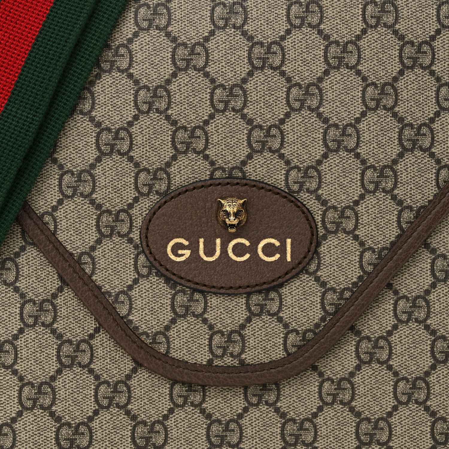 Gucci GG Supreme Monogram Web Medium Neo Vintage Flap Messenger Bag Beige New Acero 8 of 12