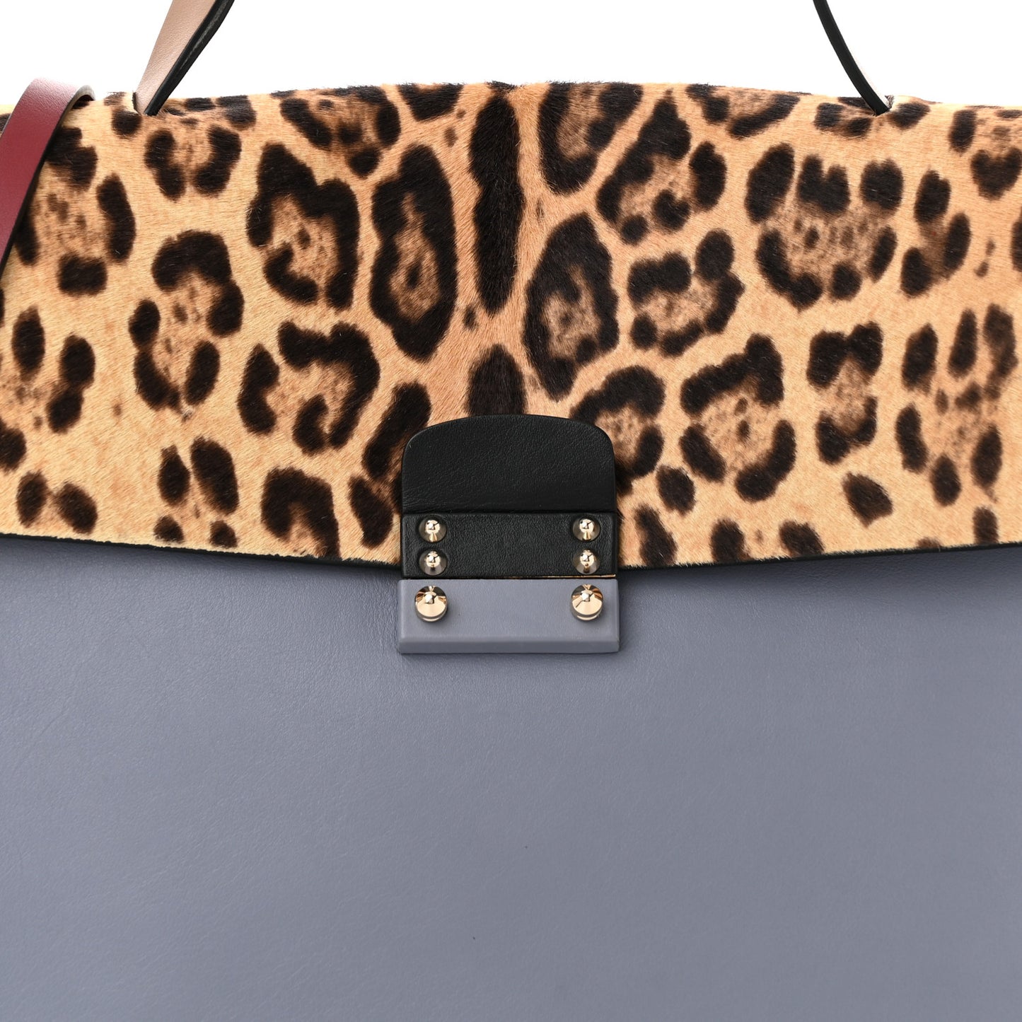 Calfskin Pony Hair Colorblock Mime Single Handle Bag Multicolor