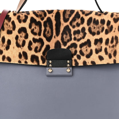 Valentino Garavani Calfskin Pony Hair Colorblock Mime Single Handle Bag Multicolor 8 of 11