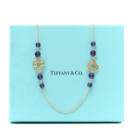 Tiffany 18K Yellow Gold Amethyst Paloma Picasso Venezia Bead Necklace 6 of 6