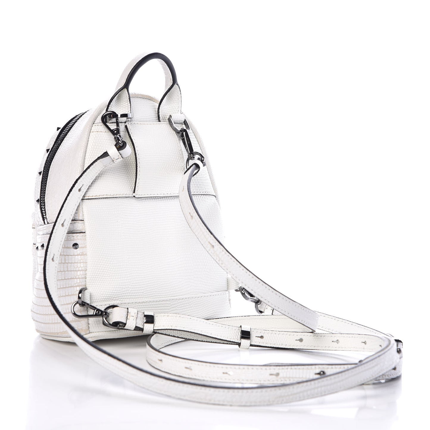 Crocodile Swarovski Crystal X-Mini Bebe Boo Backpack White