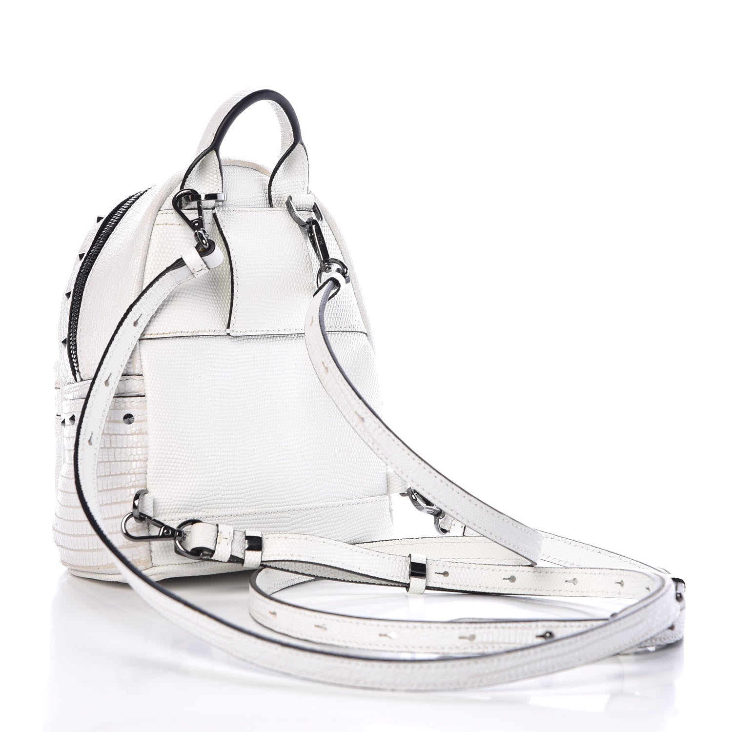 MCM Crocodile Swarovski Crystal X-Mini Bebe Boo Backpack White 3 of 6