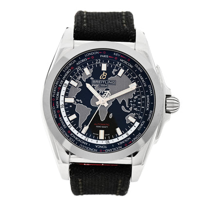 Breitling Stainless Steel Fabric 44mm Galactic Unitime Automtic Watch Black WB3510 1 of 5