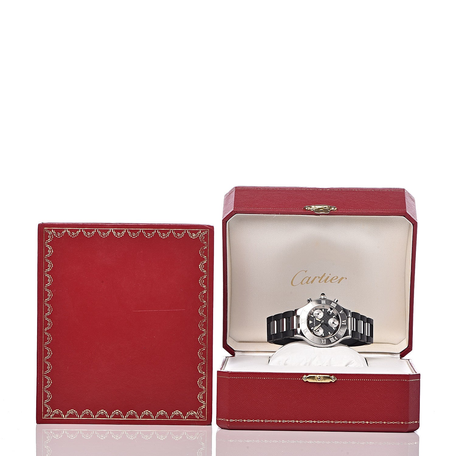 Cartier Stainless Steel Rubber 38mm Must 21 Chronoscaph Quartz Watch Black 8 of 8