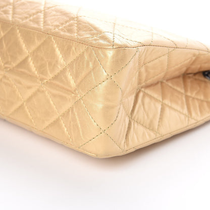 Chanel Metallic Aged Calfskin Quilted Reissue 2.55 Tote Light Gold 11 of 11