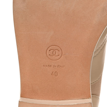 Chanel Lambskin Canvas Short Boots 40 Black Beige 6 of 9
