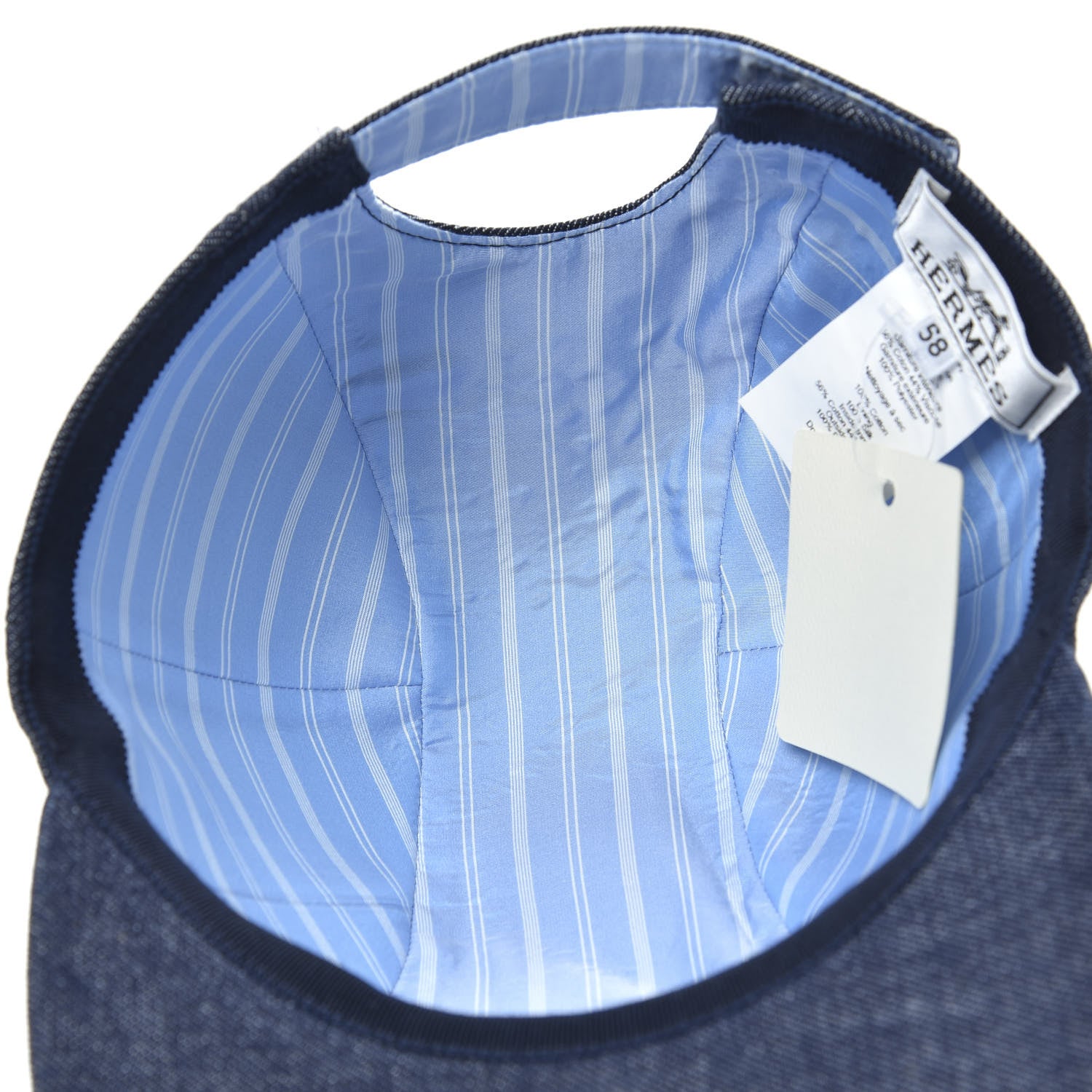 Hermes Denim Cotton Anchor Hat 58 Blue 6 of 7