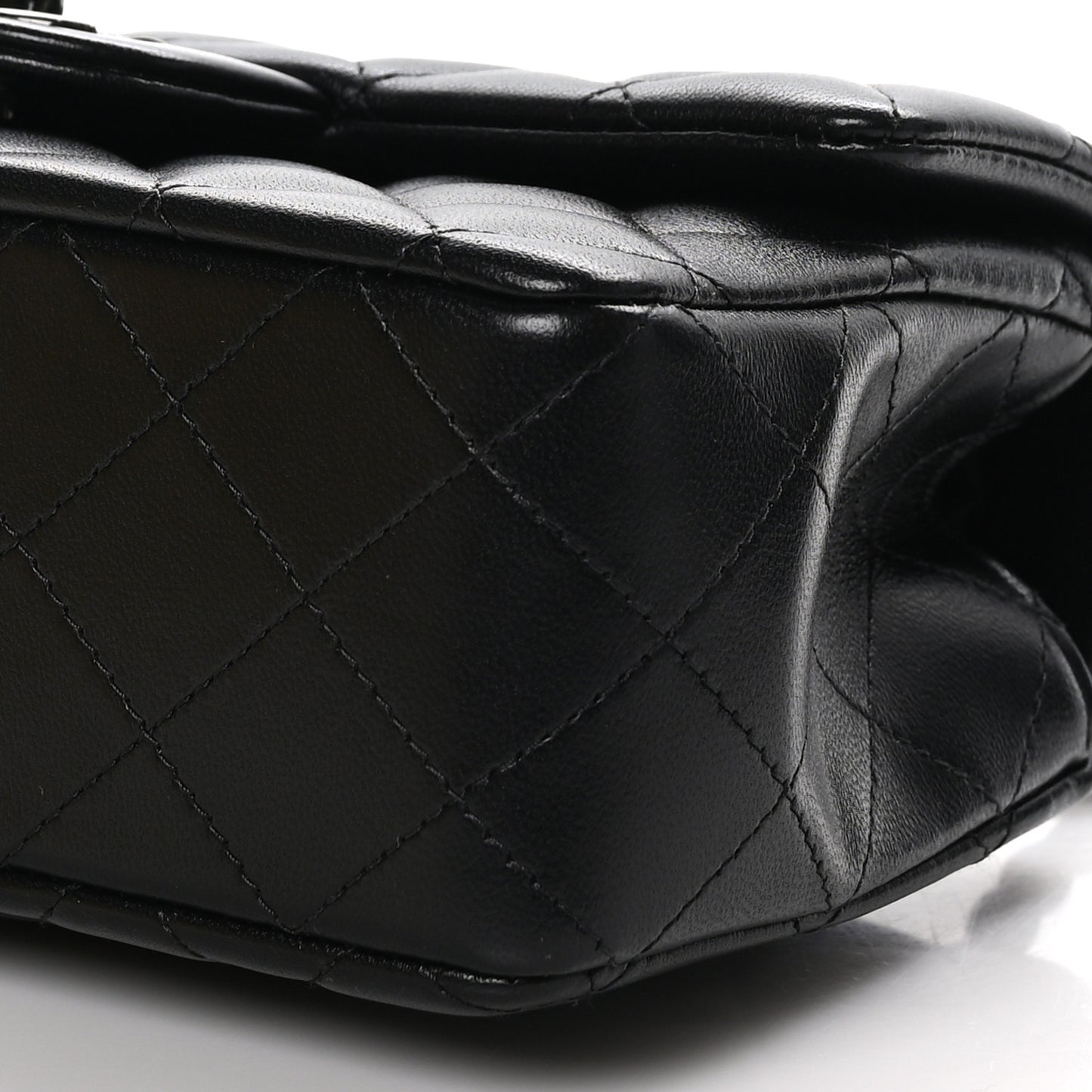 Lambskin Quilted Mini Top Handle Rectangular Flap So Black