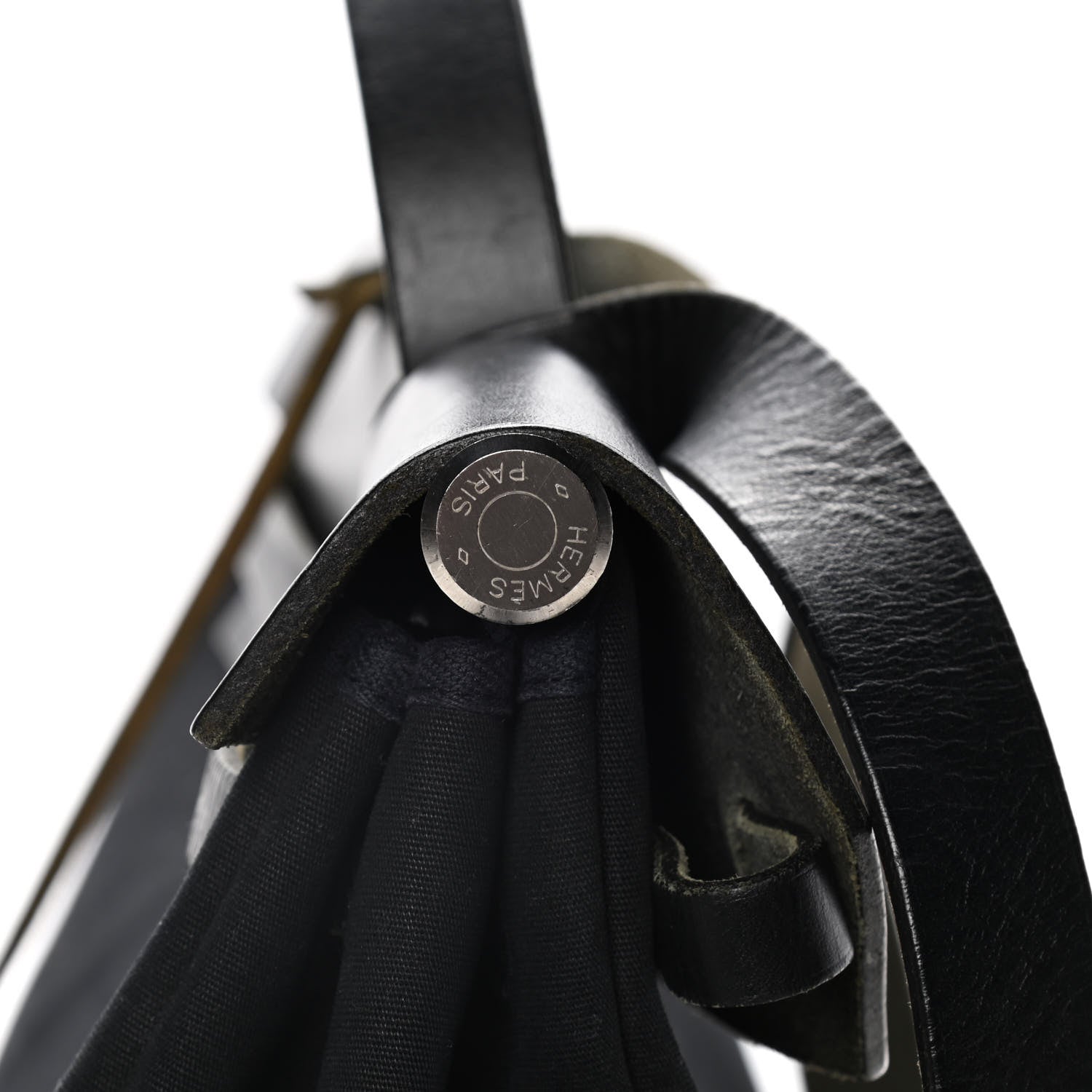 Hermes Toile Vache Calfskin Herbag 30 PM Black 12 of 22