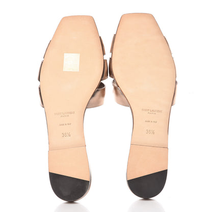 Saint Laurent Metallic Lambskin Nu Pied 05 Slide Sandals 36.5 Metal Blush 5 of 8
