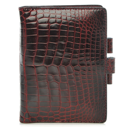 Gucci Glazed Crocodile Mini Agenda Cover Burgundy 1 of 7