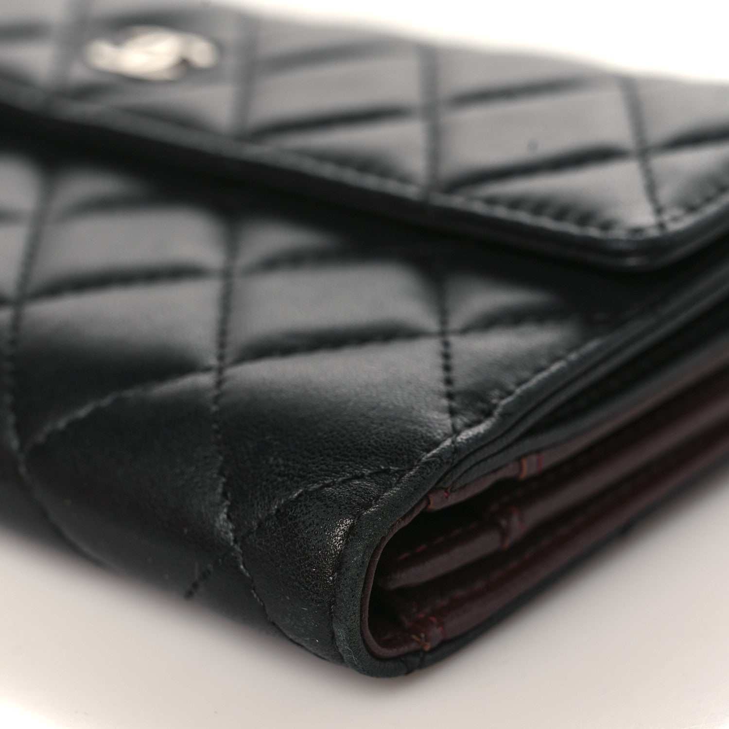 Chanel Lambskin Quilted Long Flap Wallet Black 10 of 13