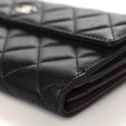 Chanel Lambskin Quilted Long Flap Wallet Black 10 of 13