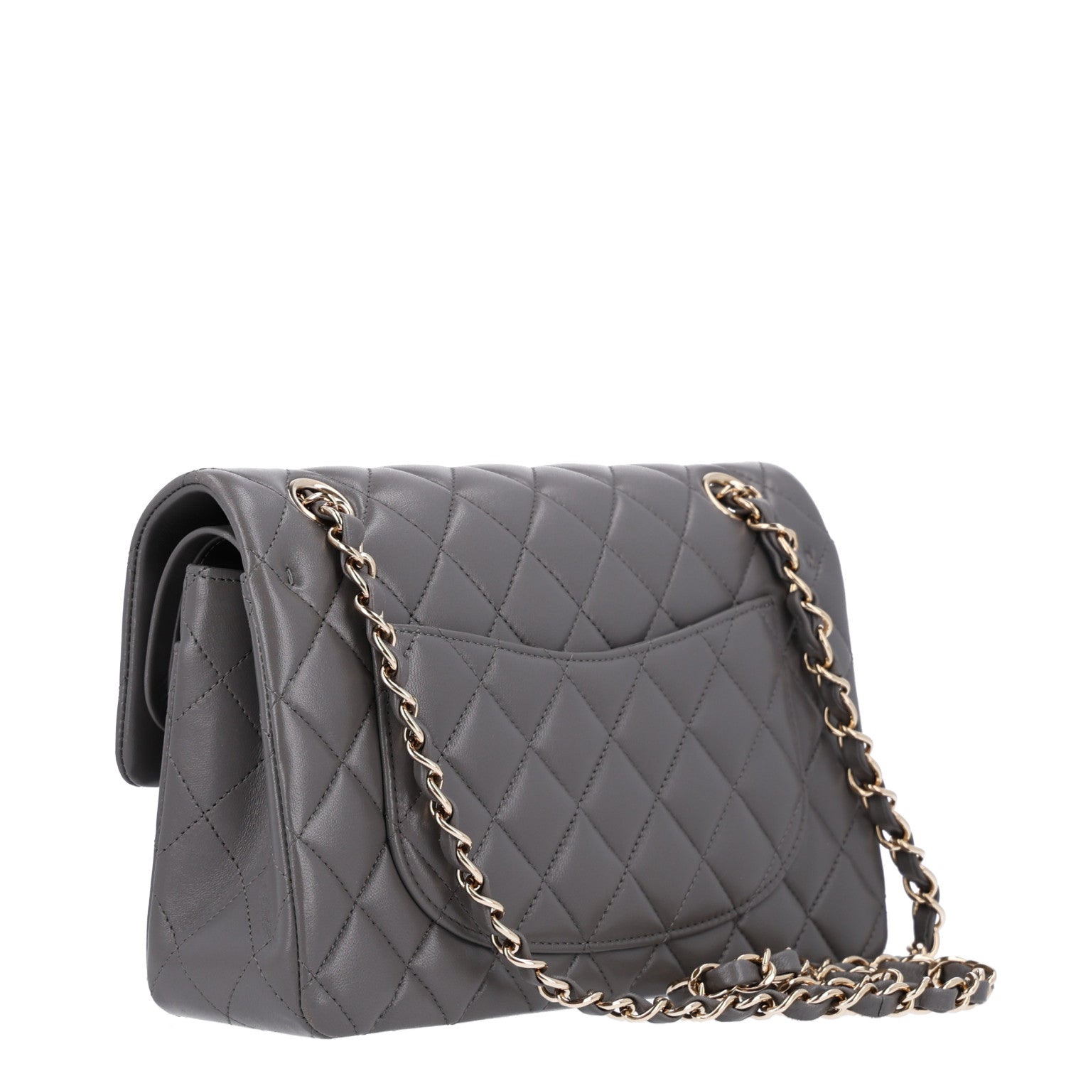 Chanel Lambskin Quilted Small Double Flap Grey 3 of 10