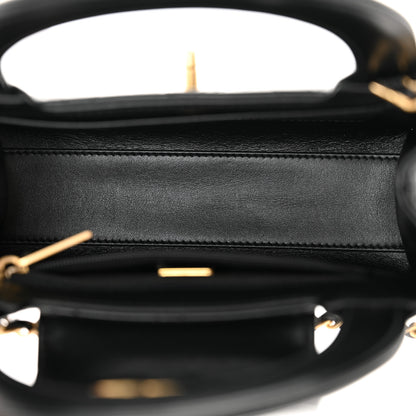 Chanel Shiny Aged Calfskin Quilted Nano Kelly Shopper Black 5 of 10