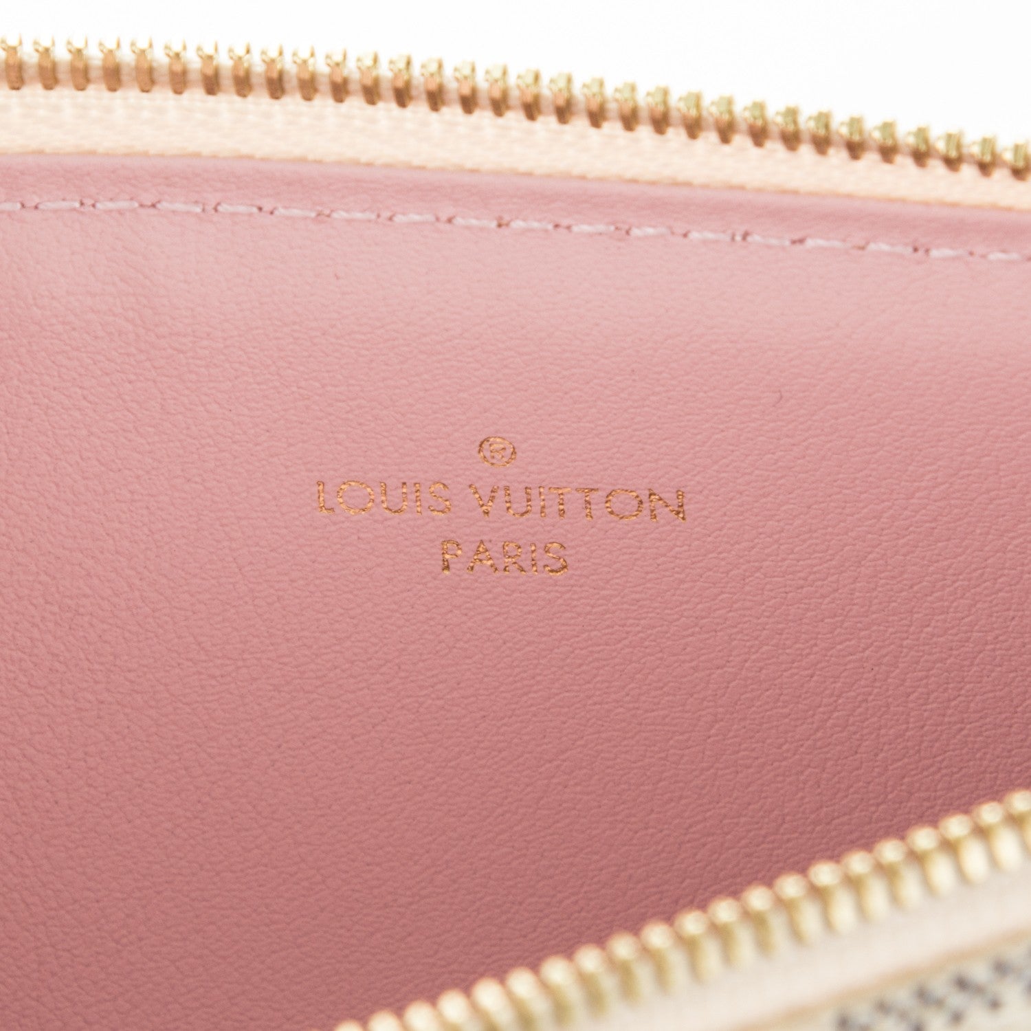 Louis Vuitton Damier Azur Felicie Chain Wallet Zippered Insert Rose Ballerine 6 of 6