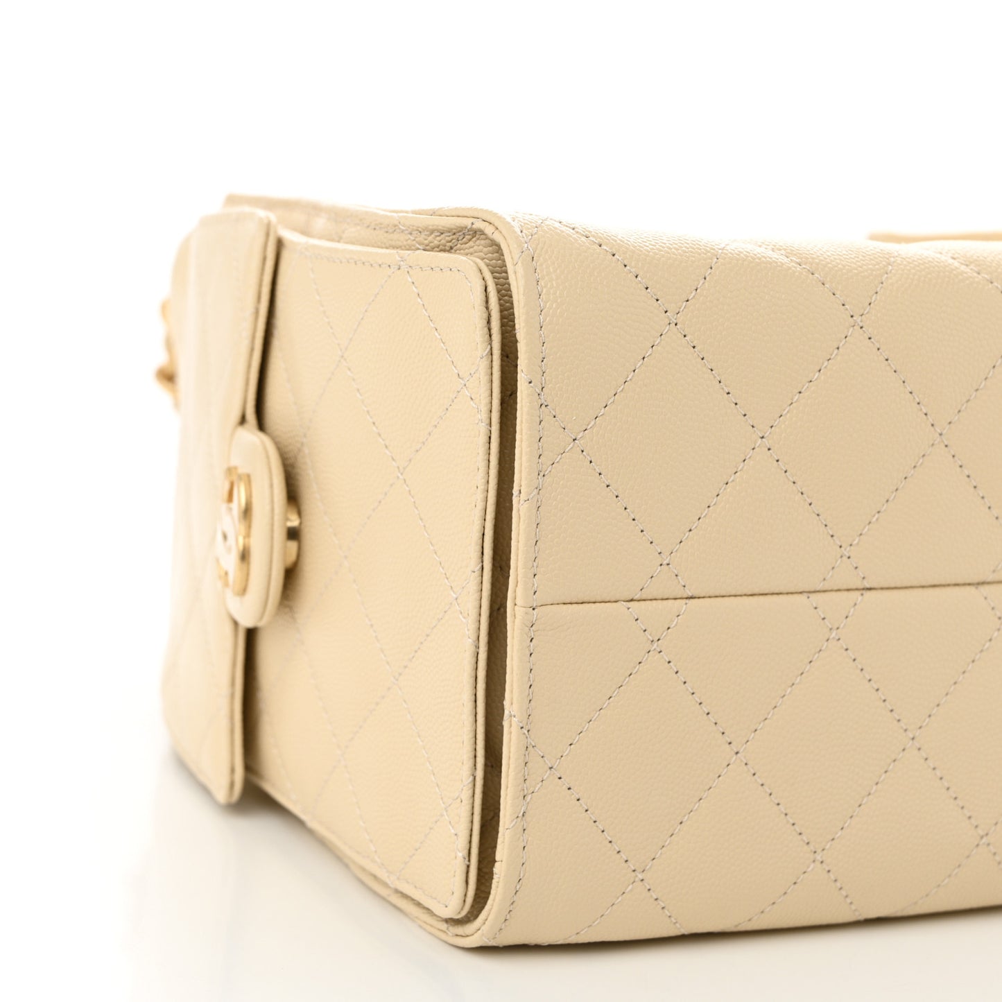 Caviar Quilted Small Chanel 25 Handbag Light Beige