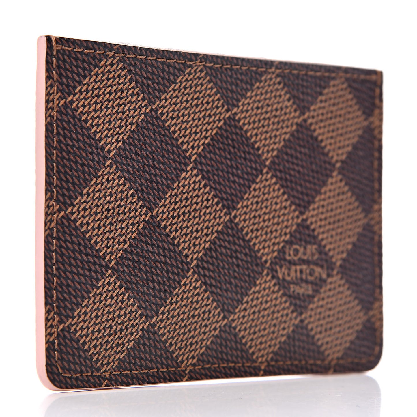 Damier Ebene Caissa Card Holder Rose Ballerine