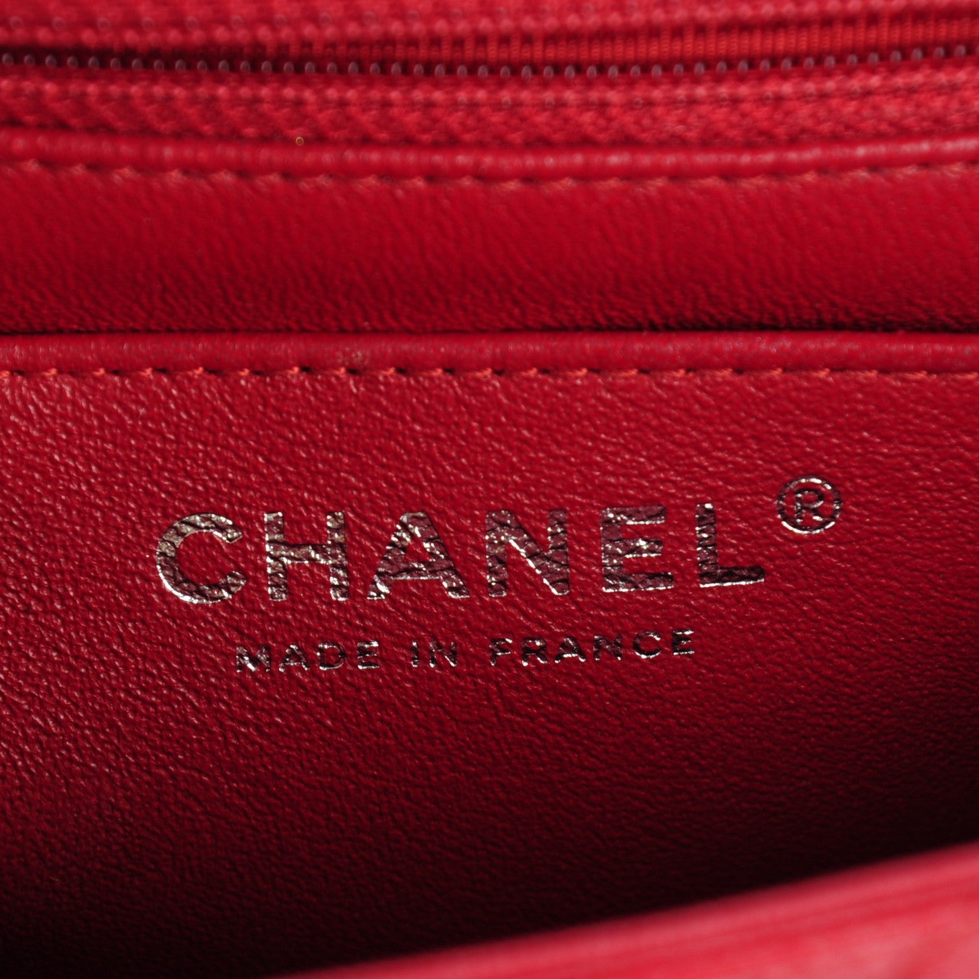 Caviar Quilted Mini Square Flap Red