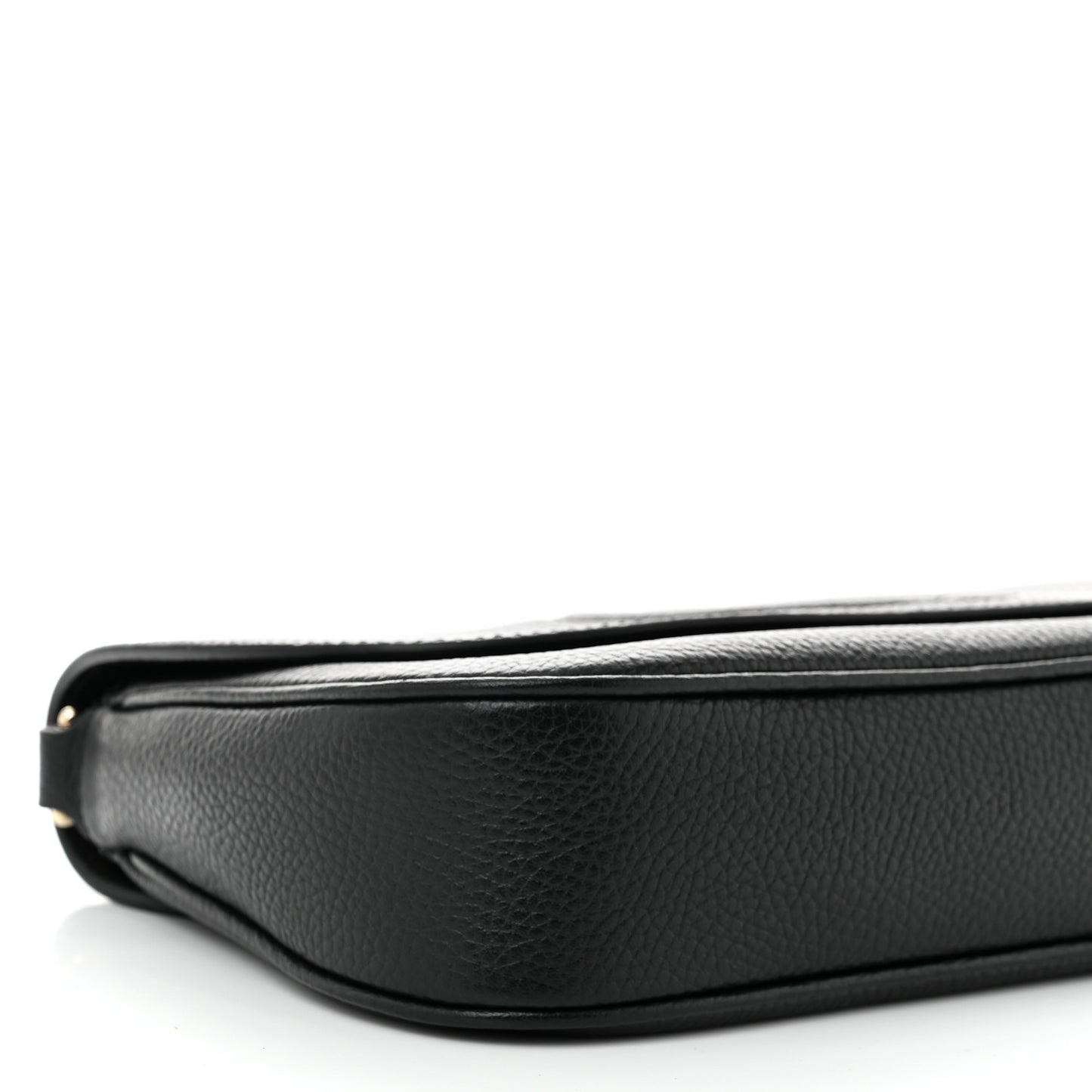 Pebbled Calfskin Medium Soho Flap Crossbody Black