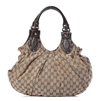 Gucci Monogram Studded Medium Pelham Tote Dark Brown 1 of 16