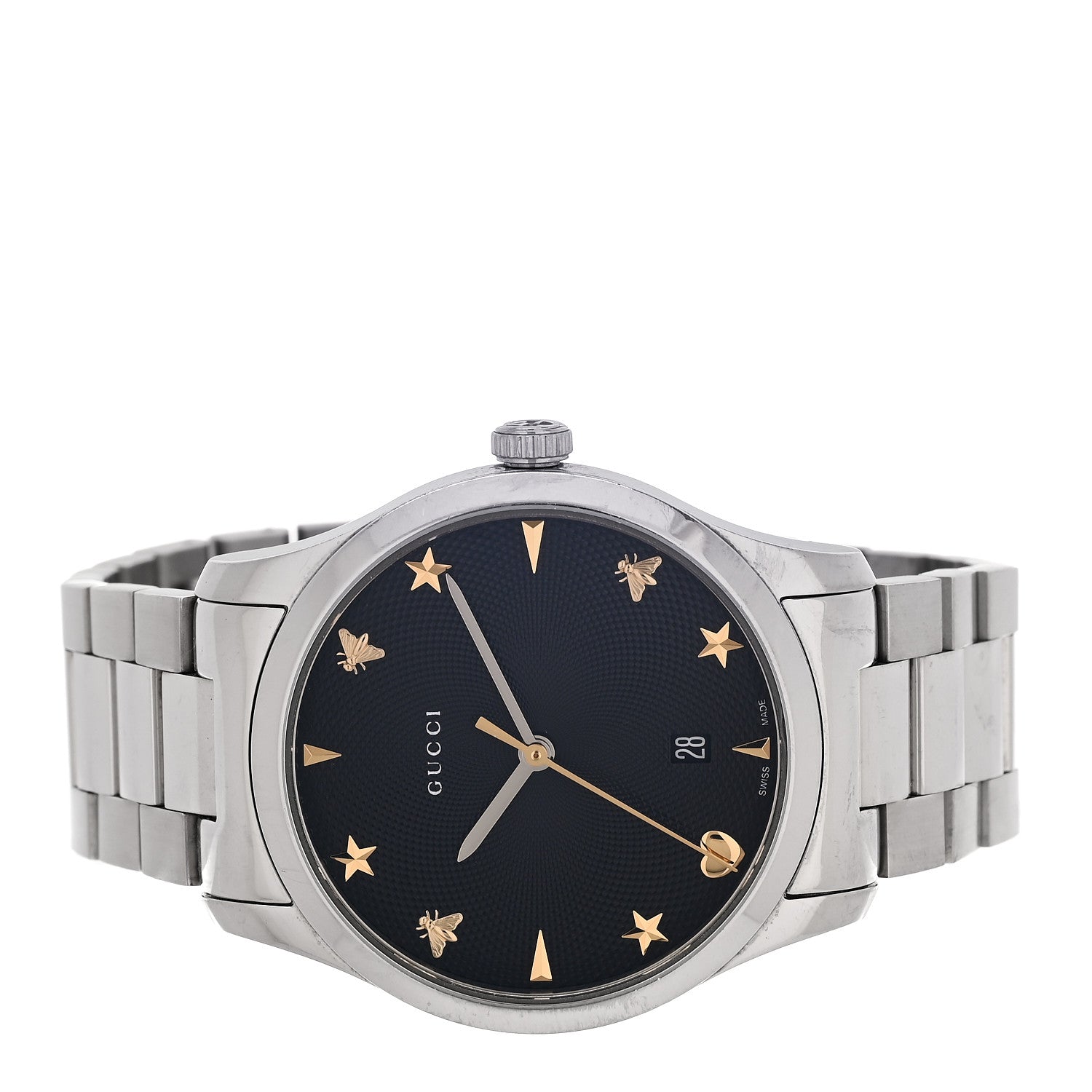 Gucci Stainless Steel 38mm G-Timeless Charm Quartz Watch Black 2 of 4