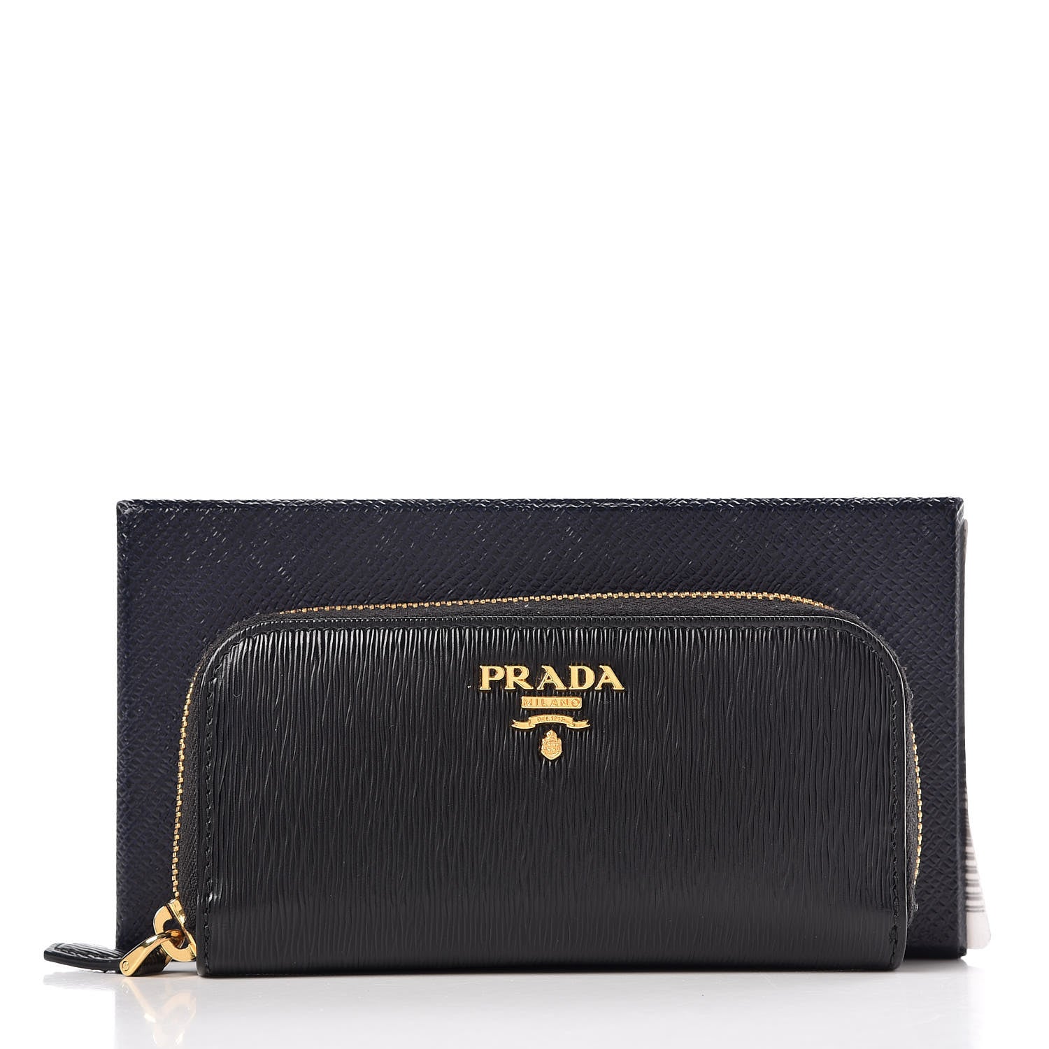 Prada Vitello Move Zip Around 6 Key Holder Black 13 of 13