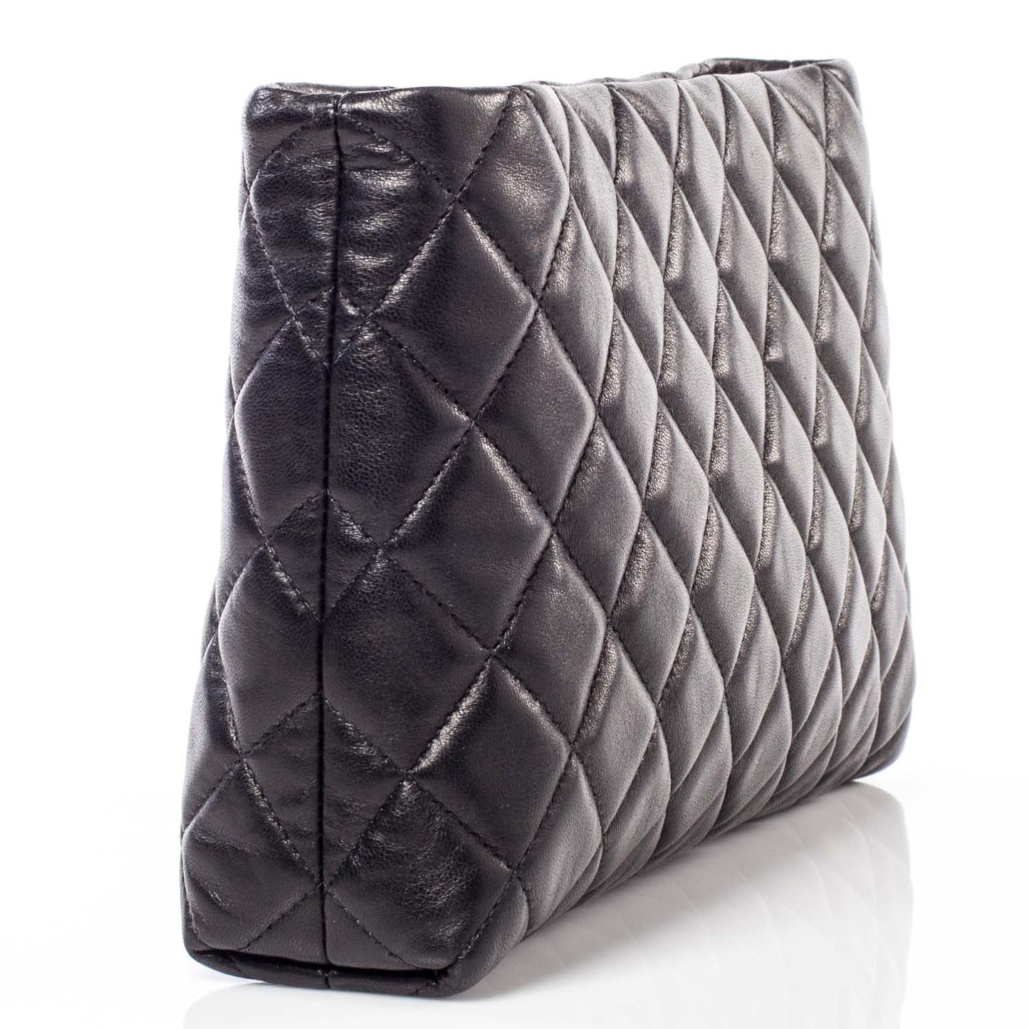 Lambskin Quilted Clutch Black