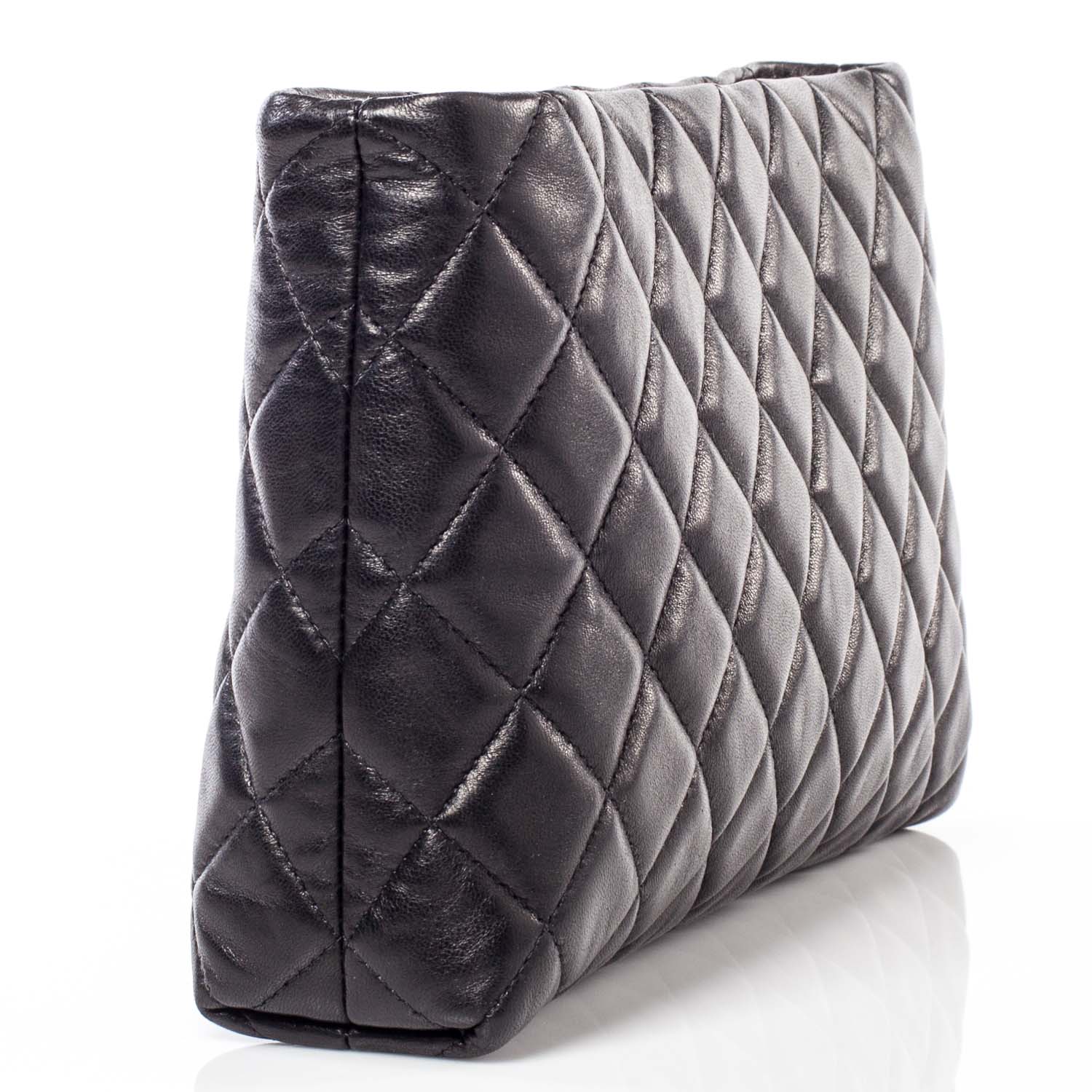 Chanel Lambskin Quilted Clutch Black 3 of 9