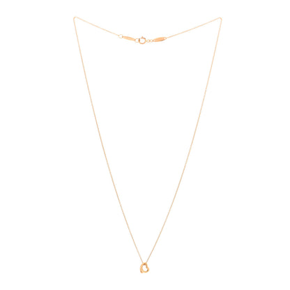Tiffany 18K Rose Gold 7mm Elsa Peretti Open Heart Pendant Necklace 2 of 5