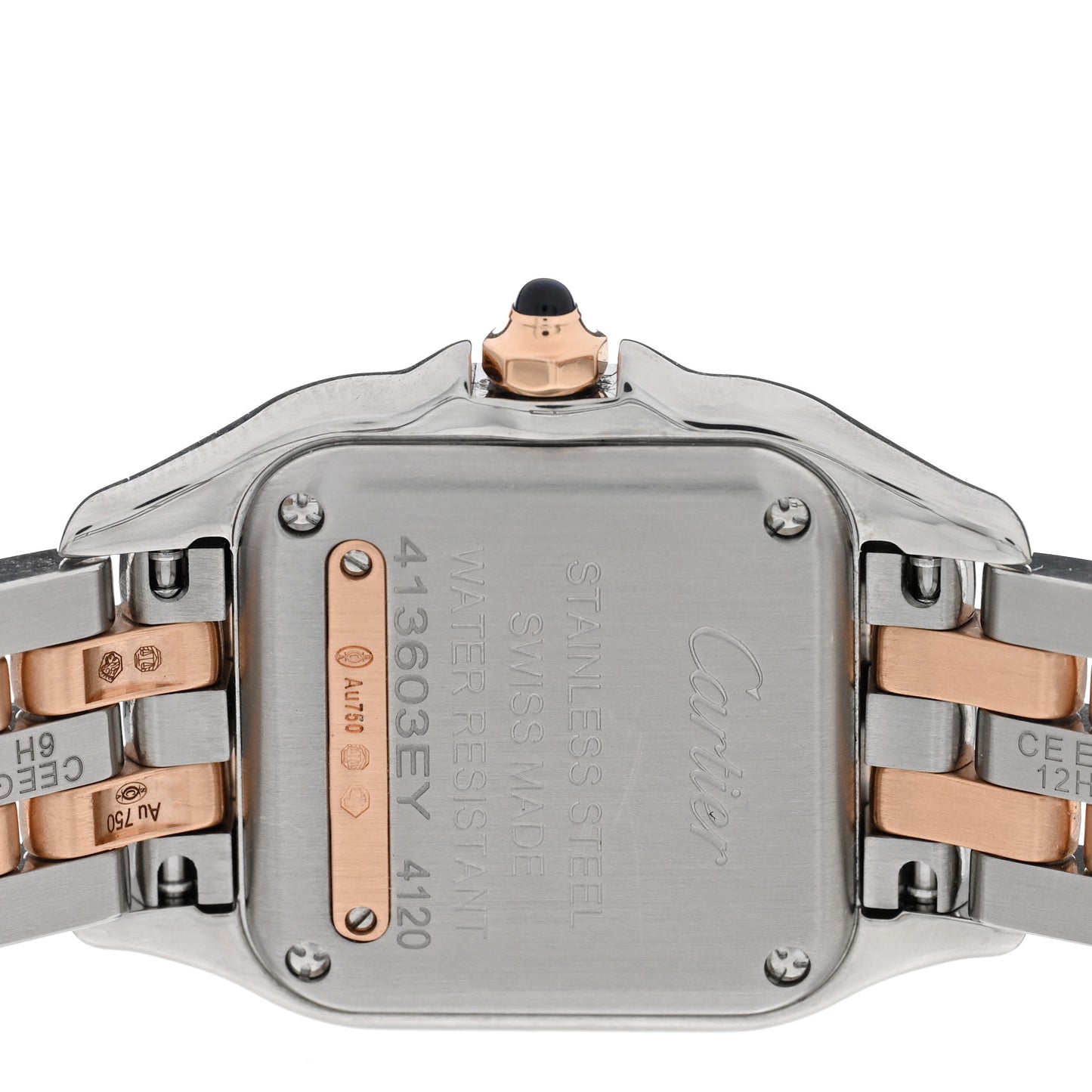 Stainless Steel 18K Pink Gold Diamond 22mm Panthere Quartz Watch