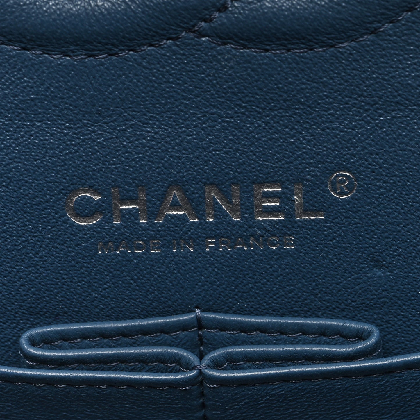 Caviar Quilted Medium Double Flap Dark Blue