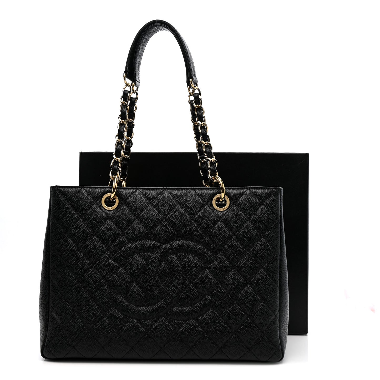 Caviar Quilted Grand Shopping Tote GST Black