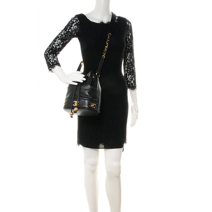Chanel Caviar CC Drawstring Shoulder Bag Black 2 of 6