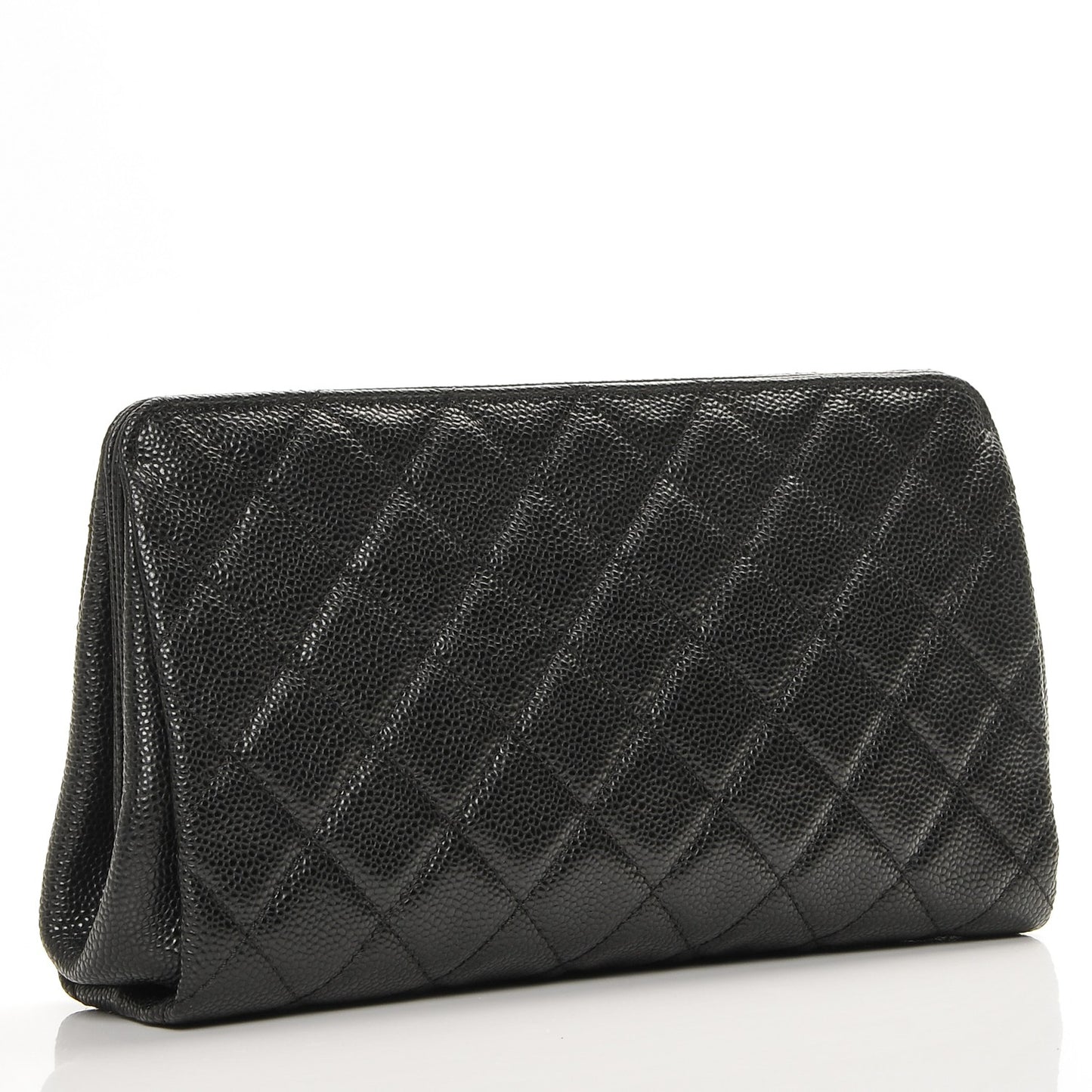 Caviar Quilted CC Large Clutch Black